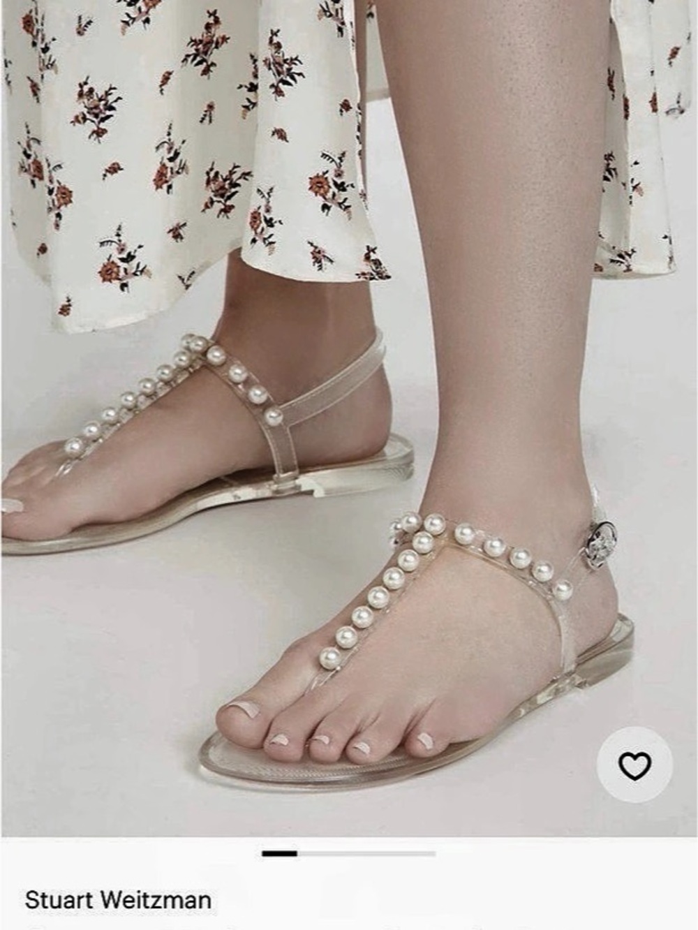 Stuart Weitzman Goldie Jelly Sandals Pearl Clear